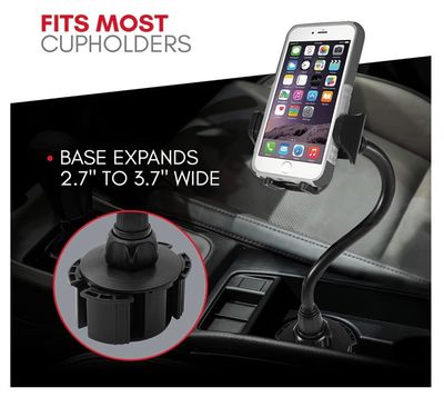 Macally Mount Adjustable Car Cup Holder Mount (8&quot;) (MCUP2XL)