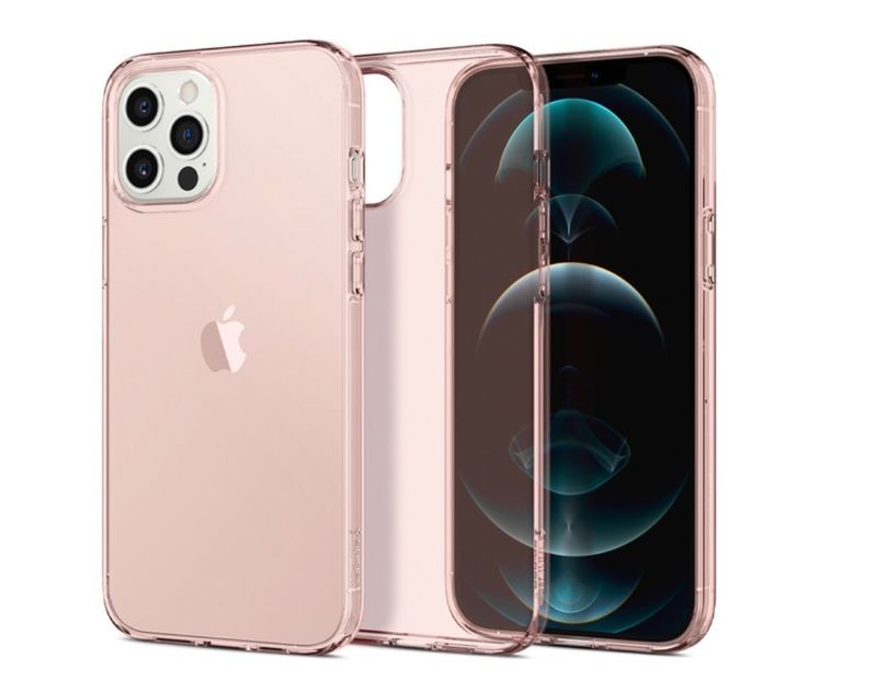 Spigen iPhone 12 / iPhone 12 Pro Crystal Flex Case, Rose Crystal