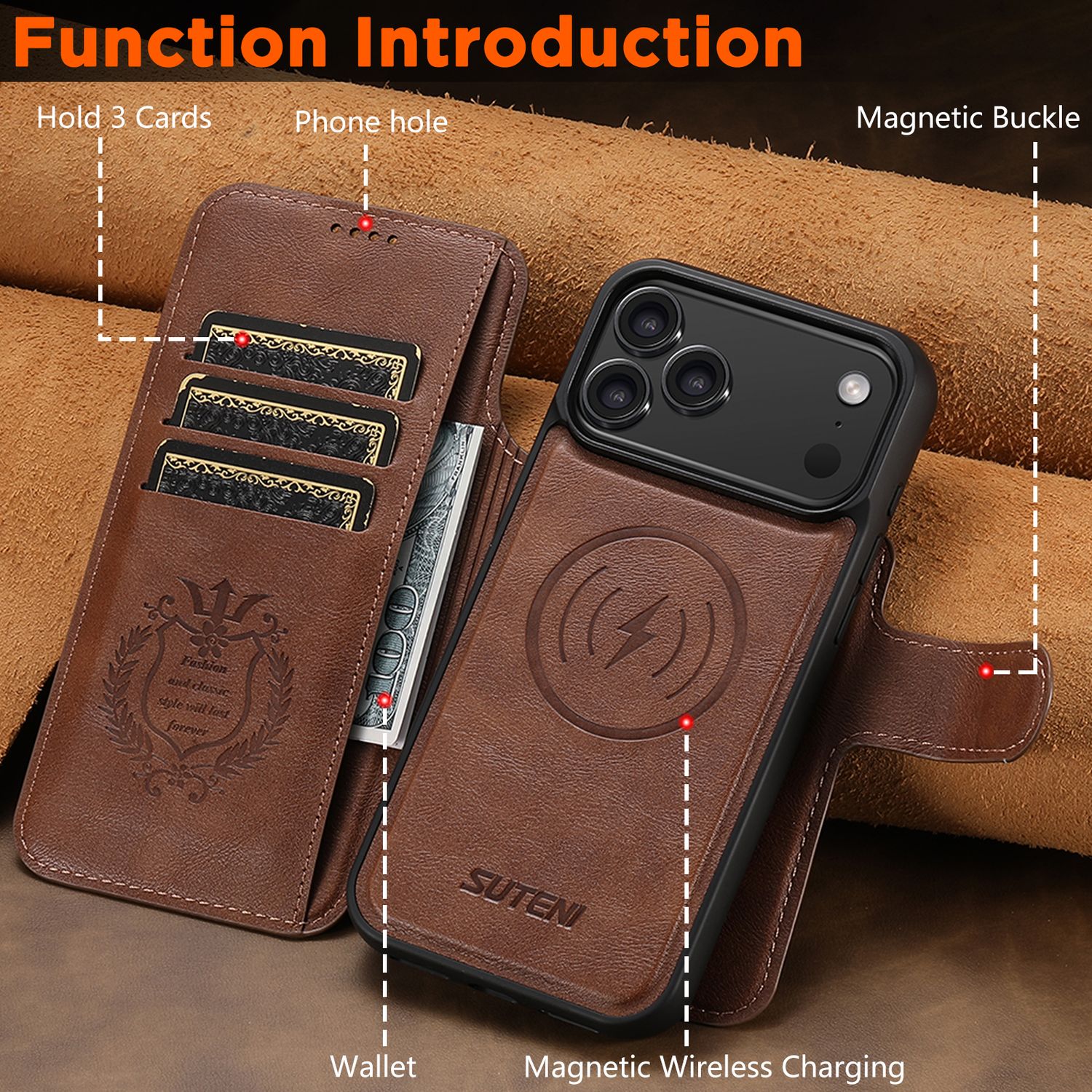 TDG KDS iPhone 17 Pro Max Q5 Flip Case, Brown