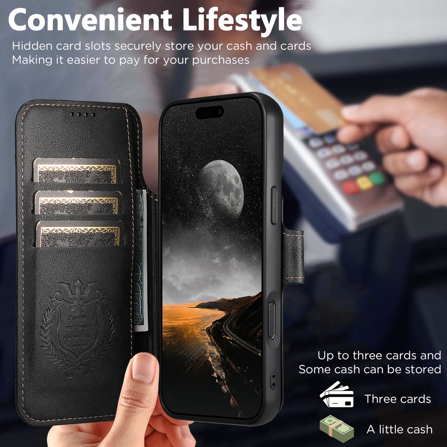 TDG KDS iPhone 17 Pro Q5 Flip Case, Black