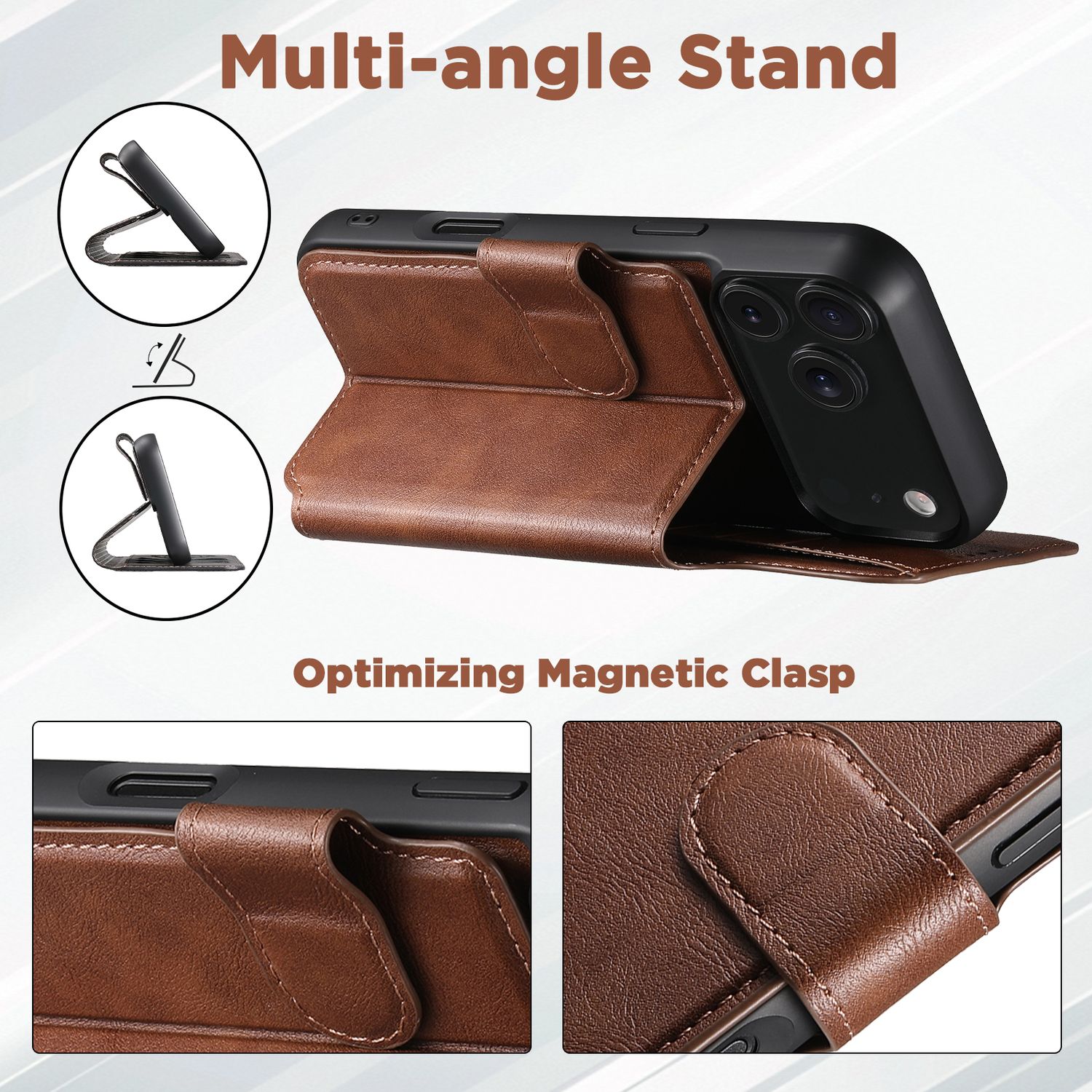 TDG KDS iPhone 17 Pro Q5 Flip Case, Brown