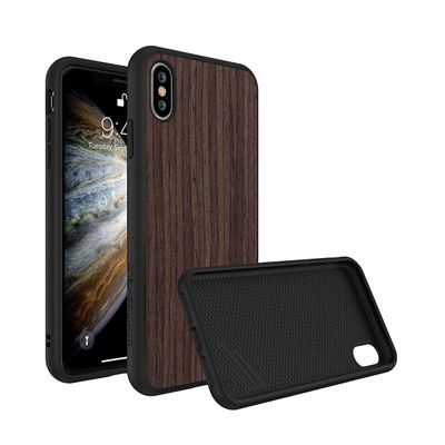 RhinoShield iPhone X SolidSuit Wood, Dark Walnut/Black