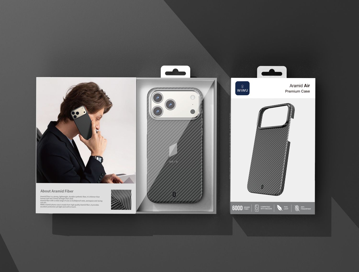 WiWU iPhone 17 Pro Max Aramid Air Case, Black
