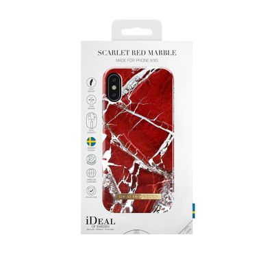 iDeal Of Sweden iPhone X Fashion Case S/S 2018, Scarlet Red Marble