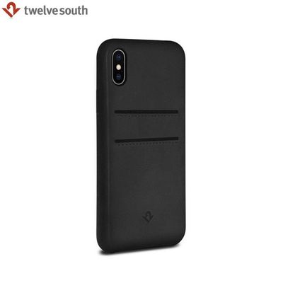 Twelve South iPhone X Relaxed Leather with Pockets, Black
