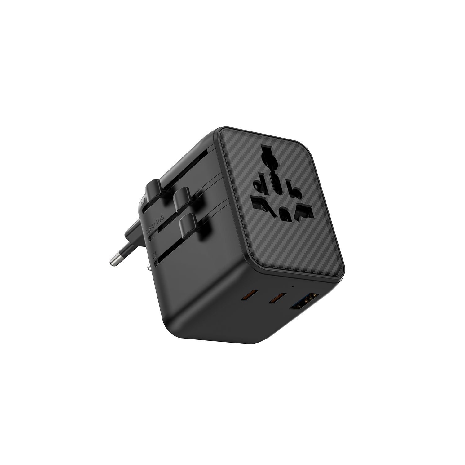 WiWU UA011 Aramid Fiber Warriors 25W GaN Plug Adapter, Black
