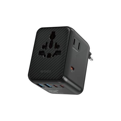 WiWU UA010 Aramid Fiber 45W GaN Plug Adapter, Black