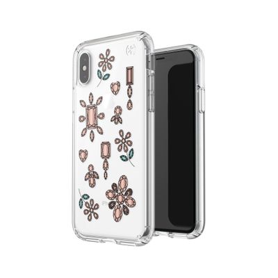 Speck iPhone Xs Max Presidio Clear Print, Dancing Diamonds Peach Gold/Clear