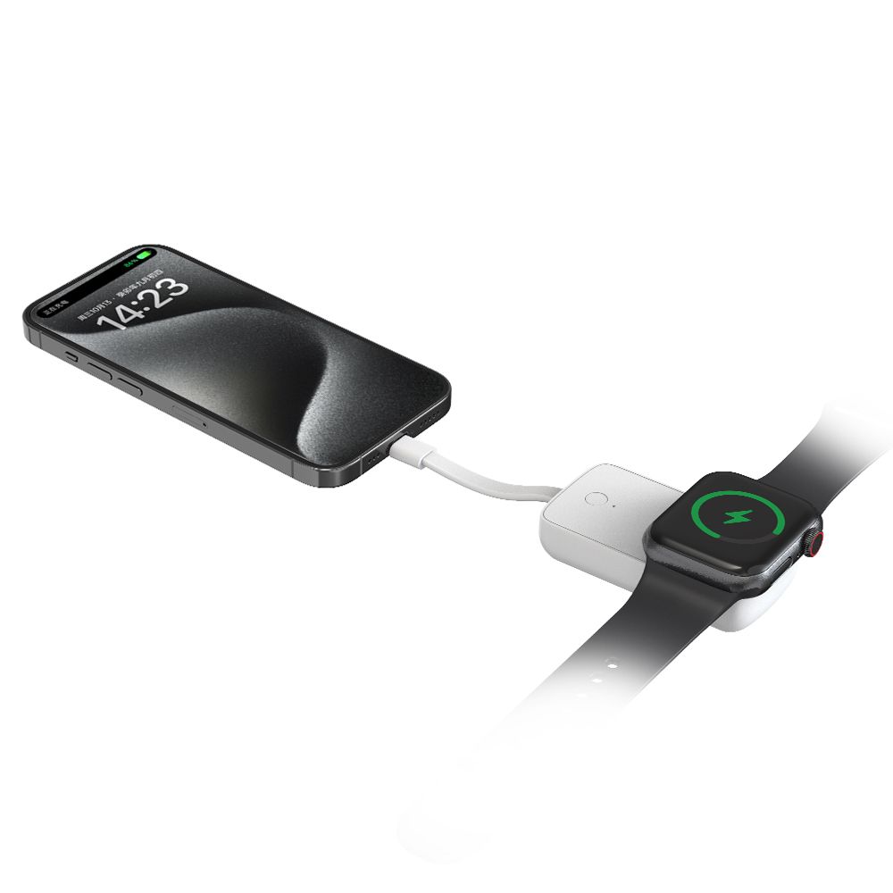 WiWU M22 Ark 2 in 1 Watch Charger, White