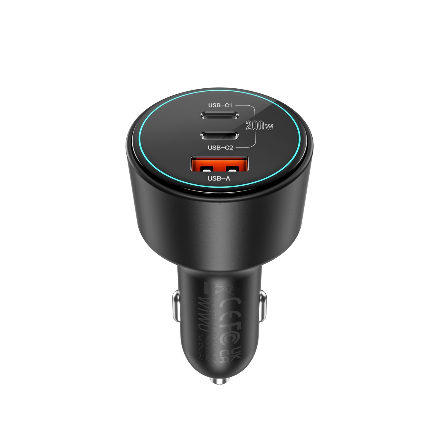 WiWU QC026 Starship 2C1A Fast Car Charger, Black