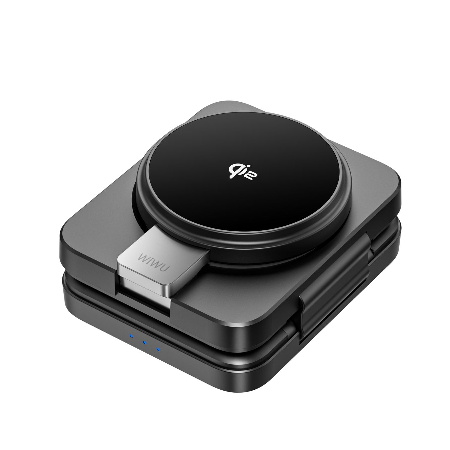 WiWU W028 qi2 3 in 1 Foldable Wireless Charger, Black