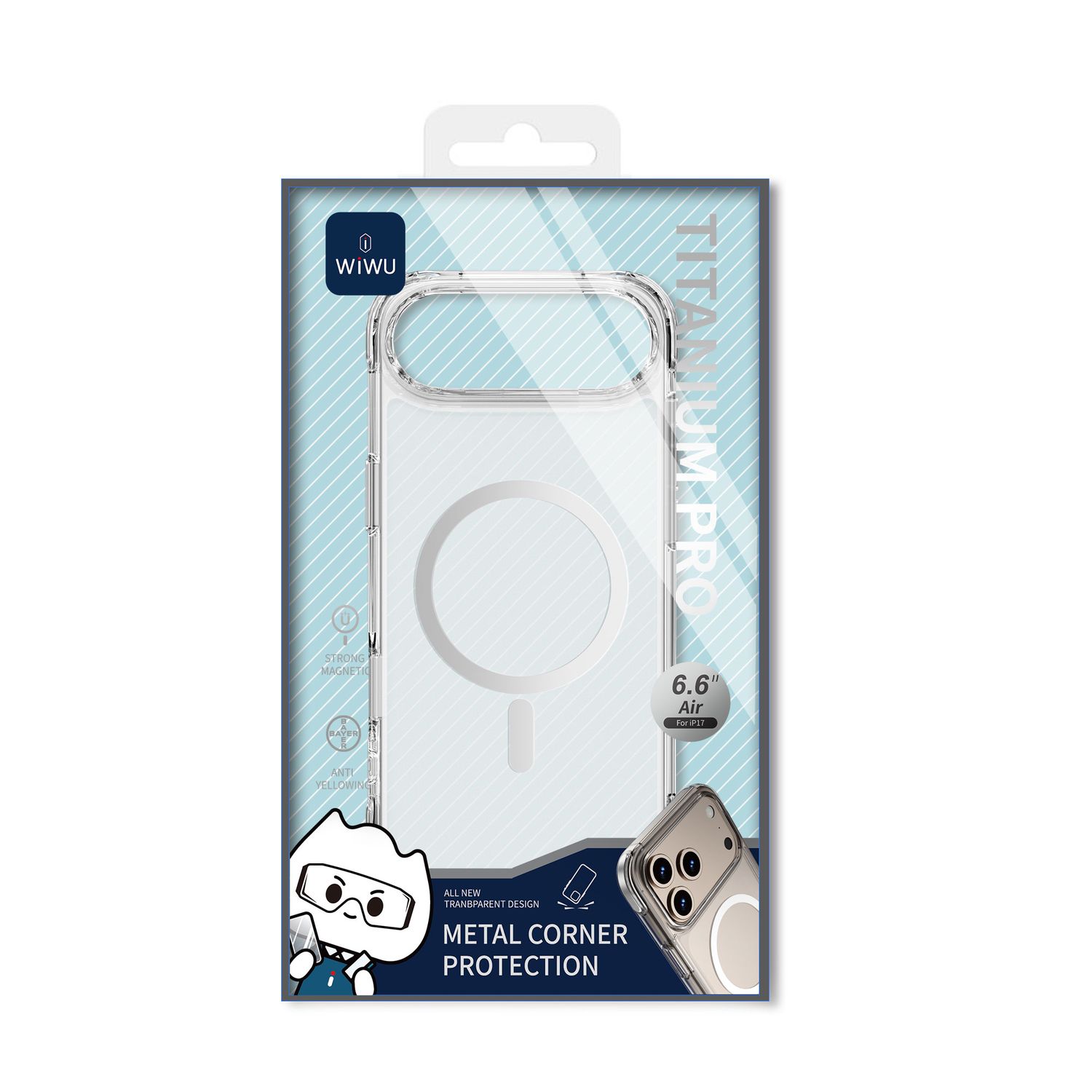 WiWU iPhone 17 Air Titanium Pro Case, Clear