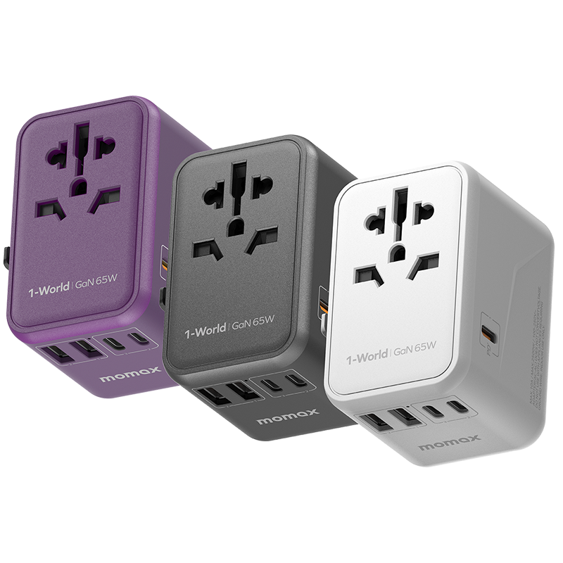 Momax UA8 70W GaN 5-Port + AC Travel Adapter, White