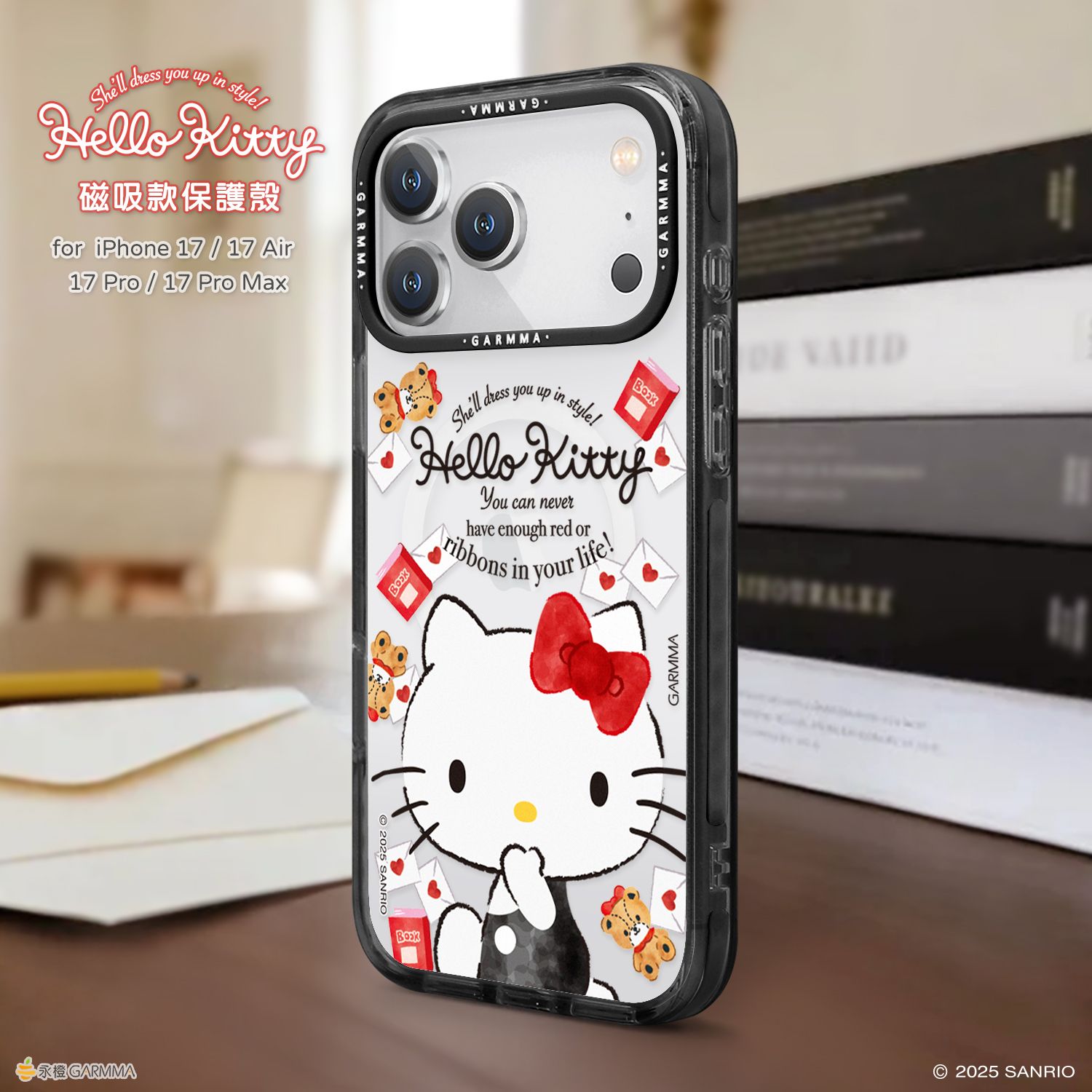 Sanrio Garmma iPhone 17 Pro Max MagSafe Case, Hello Kitty Bear love Letter