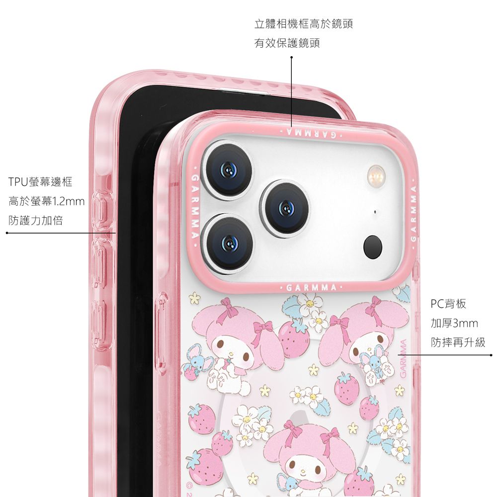 Sanrio Garmma iPhone 17 Pro Max MagSafe Case, My Melody Strawberry Paradise