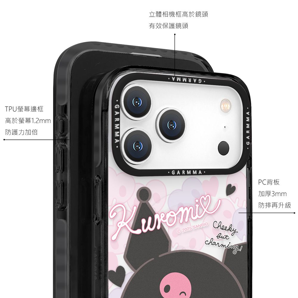 Sanrio Garmma iPhone 17 Pro Max MagSafe Case, Kuromi Heart Shoot