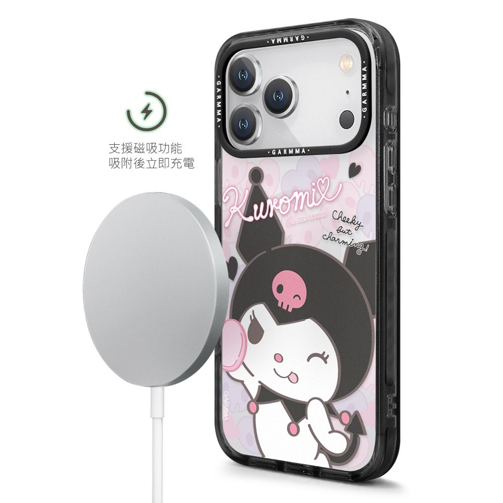 Sanrio Garmma iPhone 17 Pro Max MagSafe Case, Kuromi Heart Shoot