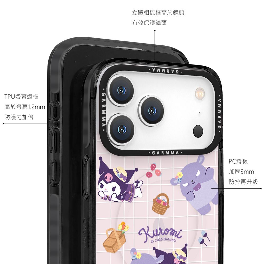 Sanrio Garmma iPhone 17 Pro Max MagSafe Case, Kuromi Picnic Time