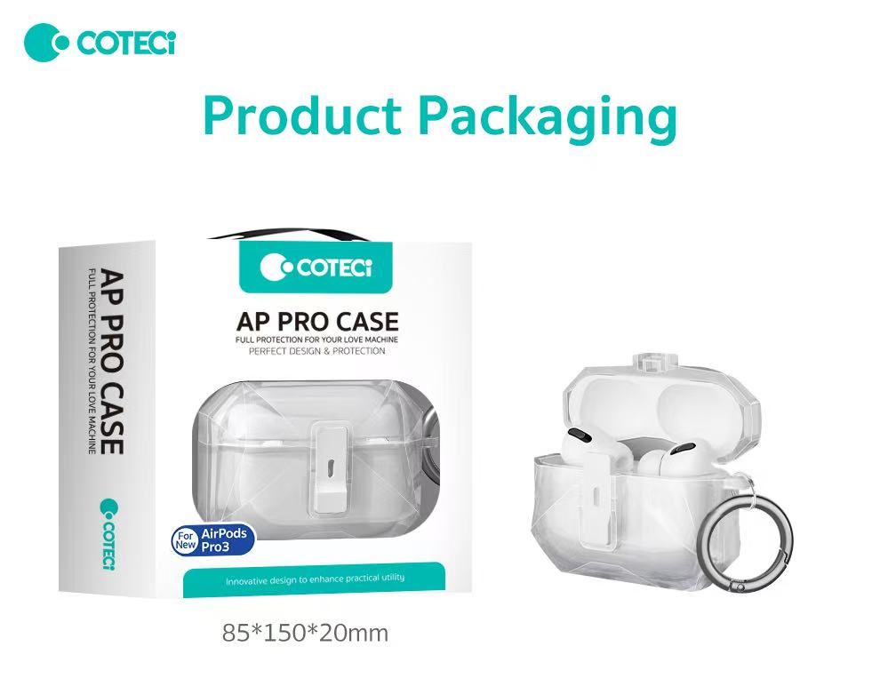 Coteci Airpods Pro 3 Diamonds Case, Clear