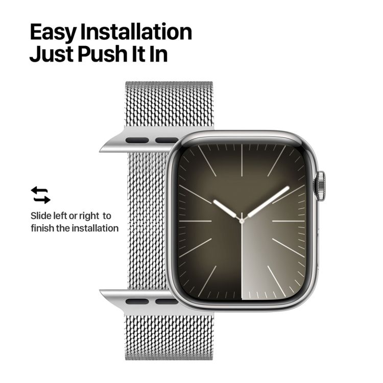 Dux Ducis Apple Watch 42/44/45/49mm Milanese Pro Band, Silver