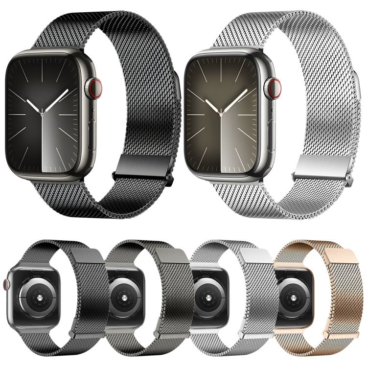 Dux Ducis Apple Watch 42/44/45/49mm Milanese Pro Band, Silver