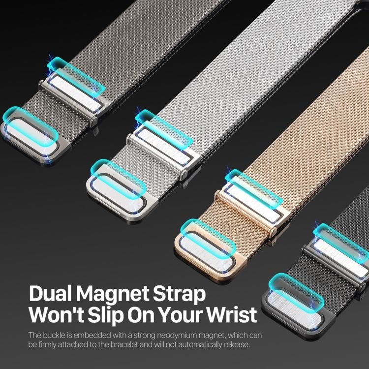 Dux Ducis Apple Watch 42/44/45/49mm Milanese Pro Band, Silver