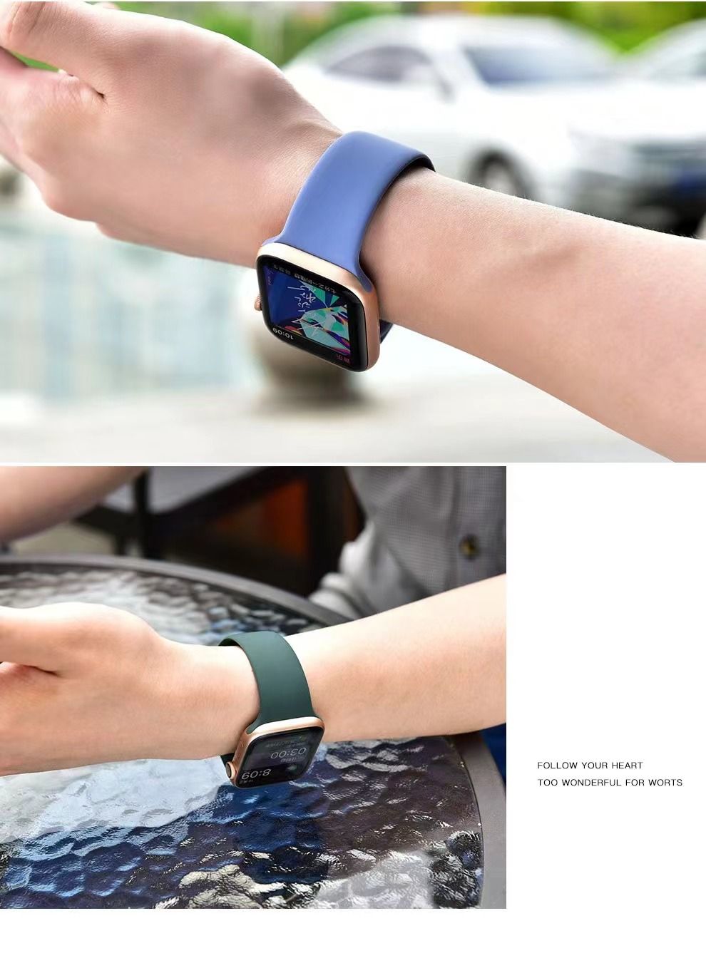 COTECI Apple Watch Sports Band,42/44/45/46/49mm, Green Pine