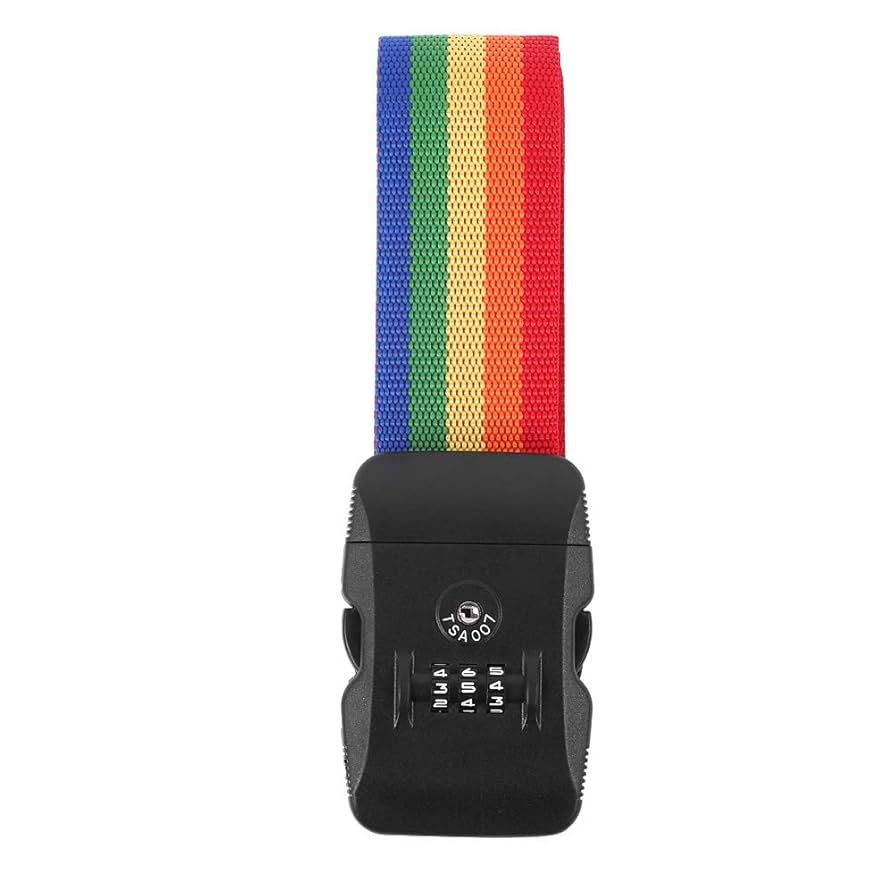 COTECi Luggage Strap w/ TSA Combination Lock, Rainbow