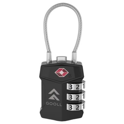 TSA Approved High Quality Luggage Lock, Wired Black