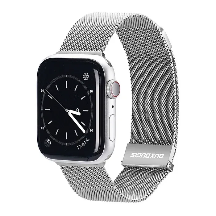 Dux Ducis Apple Watch 42/44/45/49mm Milanese Band, Silver