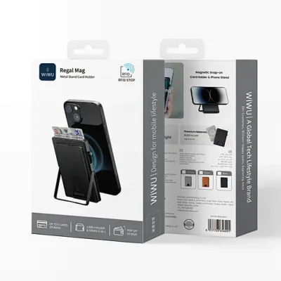 WiWU MW6 Regal Mag Metal Stand Card Holder, Ash Gray