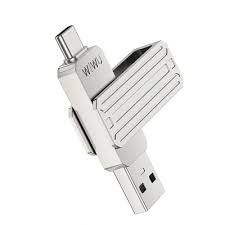 WiWU FD003 2 in 1 USB 3.2 Flash Drive 64GB, Silver