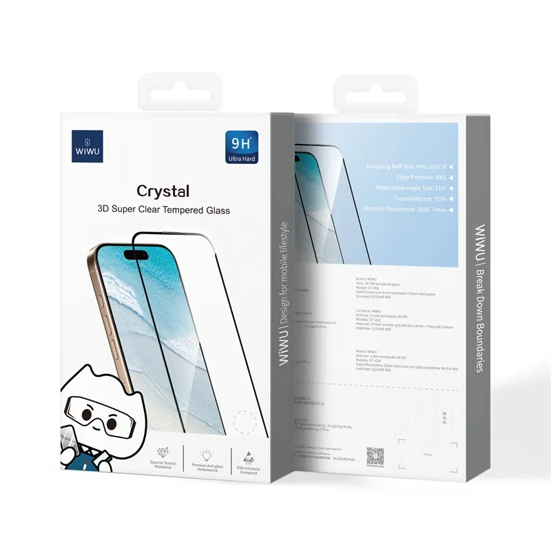 WiWU iPhone 17/16 Pro Tempered Glass, Crystal Clear