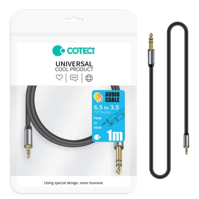 Coteci 3.5mm Male to Male Audio Cable 1M, Black
