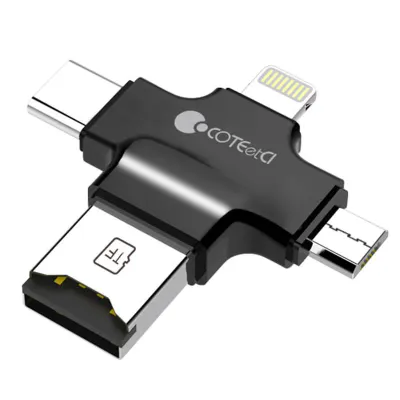 COTECi 4in1 Universal SD/TF Reader, Black