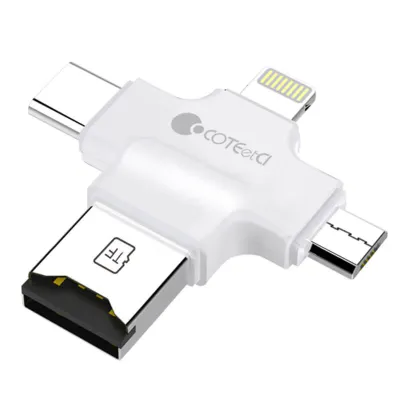 Coteci 4in1 Universal SD/TF Reader, White Coteci 4in1 Universal SD/TF Reader, White
