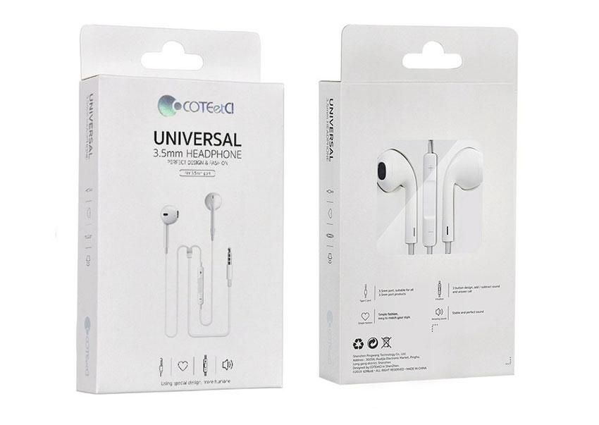 COTECi CS5189 Type-C Universal Headphones, White