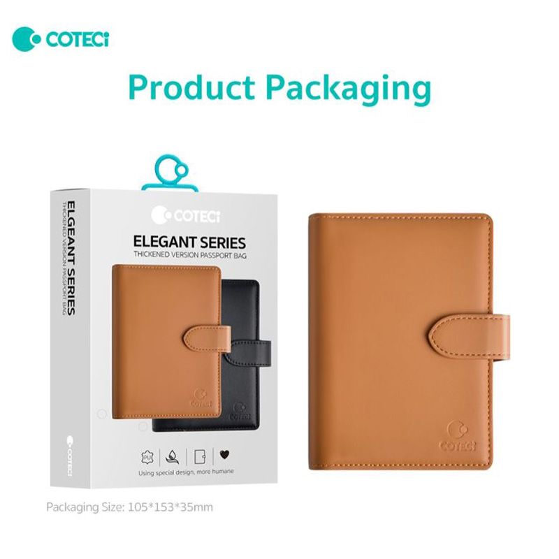 COTECi Elegant Series Passport Holder, Black