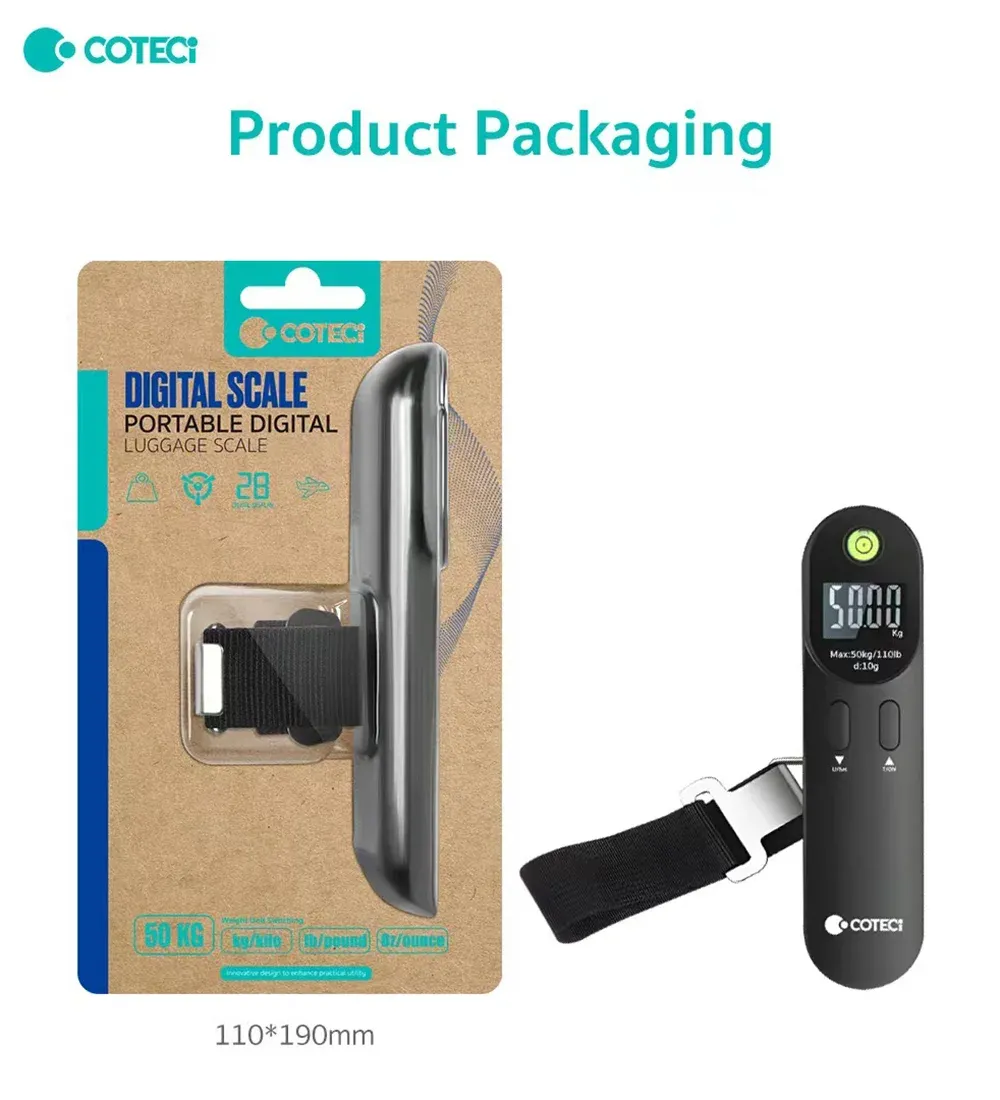 COTECi Portable Digital Luggage Scale, White