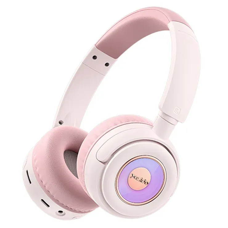 Yesido EP06 Wireless Headphone BT5.3 RGB Colors, Pink