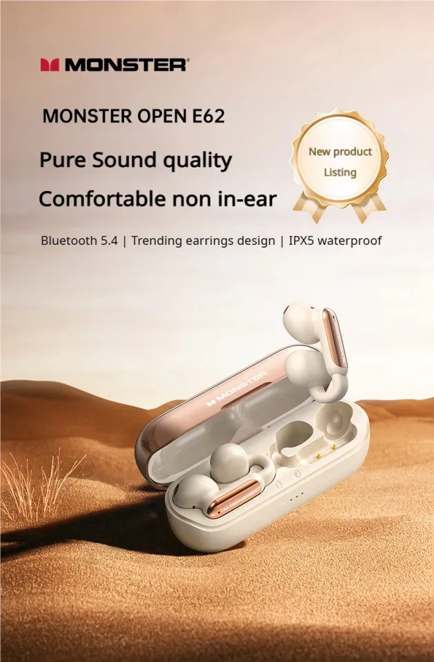 Monster Open AC601 Air Conduction Bluetooth Headphones, White