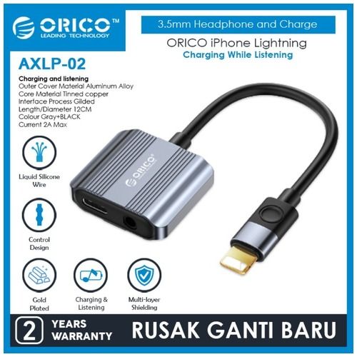 ORICO AXLP LIGHTNING TO 3.5MM HEADPHONE + TYPE-C ADAPTER