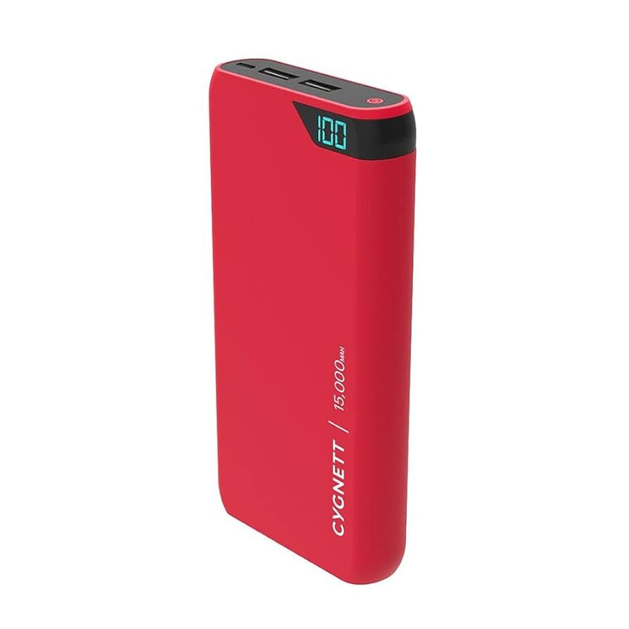 019444-CYGNETT 15,000mAh Poartable Power Bank, Red