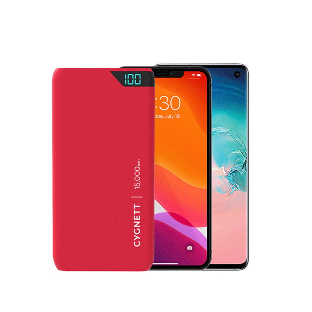 019444-CYGNETT 15,000mAh Poartable Power Bank, Red