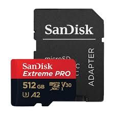 SanDisk Extreme Pro microSDXC, SQXCD 512GB, V30, U3, C10, A2, UHS-I, 200MB/s R, 140MB/s W