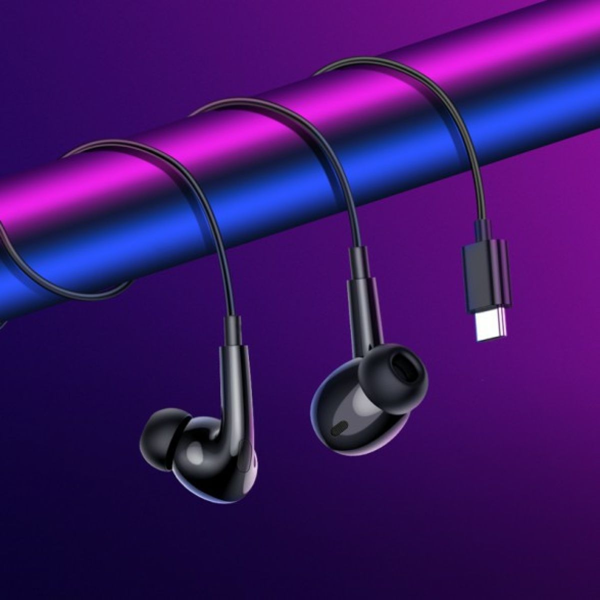 hoco M101 Pro Type-C Wire-Controlled Earphone, Black