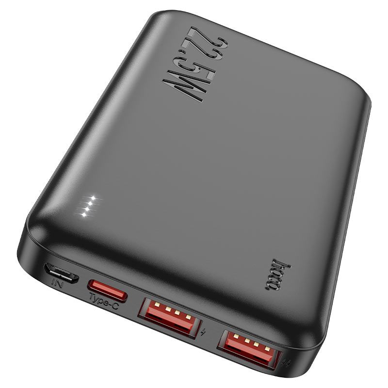 6931474782472-Hoco J101 Ultra-Thin 10K mAh Power Bank, Black