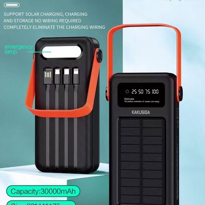 Kaku KSC-1173 solar Power Bank-30,000mAh, Black