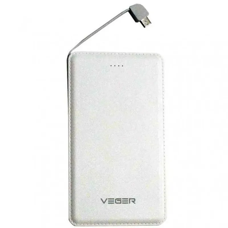 VEGER 5,000mAh Power Bank, White