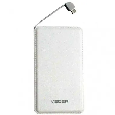 VEGER 5,000mAh Power Bank, White
